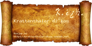 Krattenthaler Ákos névjegykártya